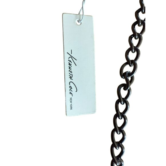 Kenneth Cole Womens Multi-Chain Necklace Black Stone Accents & Adjustable Extend - Picture 4 of 4